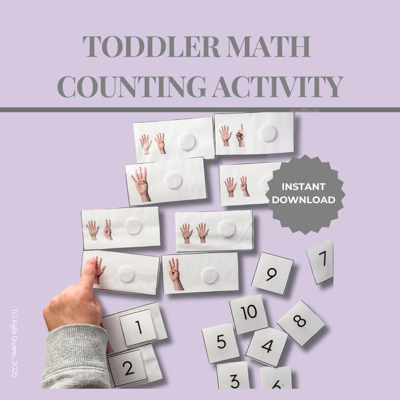 Number Matching Counting Task Box Activity Set Math Game Morning Bins ...