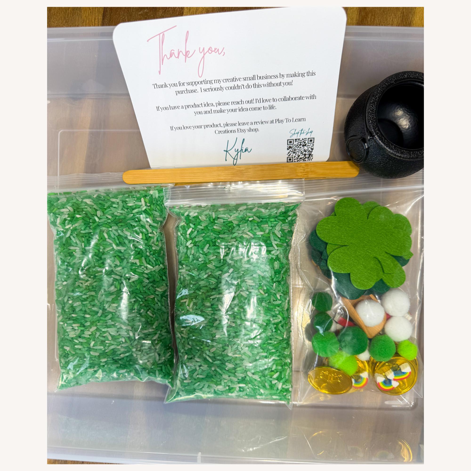 St Patricks Day Sensory Bin Theme Birthday Gift Idea for Kid Montessori ...