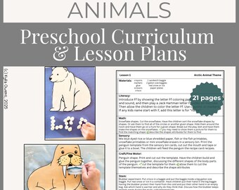 Winter Preschool Curriculum Lesson Plans January Arctic Animals Activity Homeschool Hands On Play-Based Learning 3-4 Year Olds