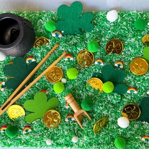 St Patricks Day Sensoriskt soptunnet-tema Födelsedagspresentidé för barn Montessorileksats Pedagogisk resurs Leksak Småbarnsaktivitet Lekbaserad