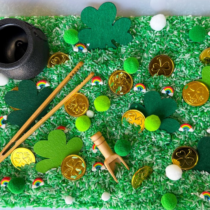 St Patricks Day Sensory Bin Theme Birthday Gift Idea for Kid Montessori ...