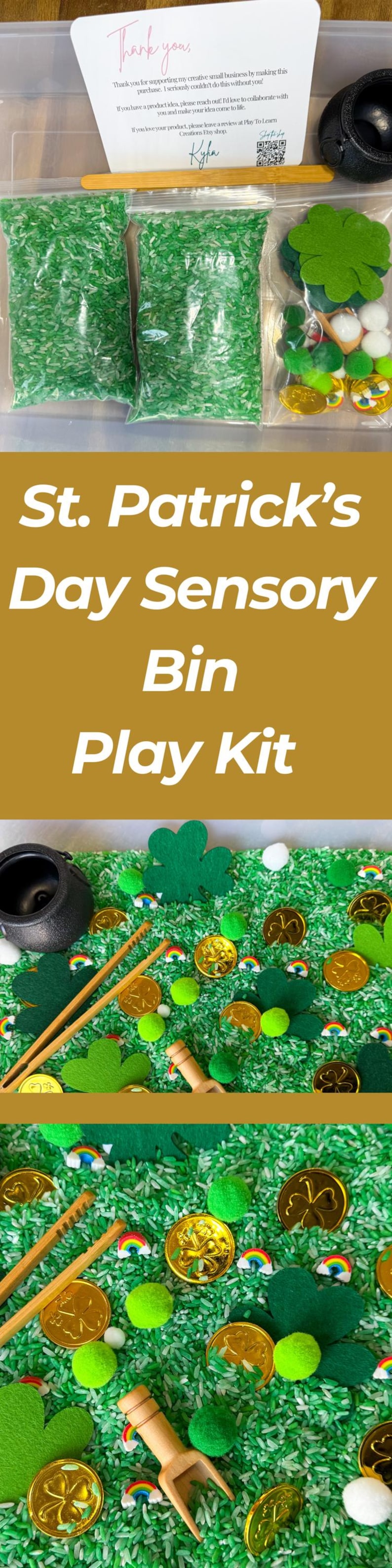 St Patricks Day Sensory Bin Theme Birthday Gift Idea for Kid Montessori ...