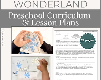Homeschool Preschool Curriculum Lesson Plans January Art Winter Wonderland Activity 3-4 year olds Hands On Play-Based Learning STEM