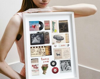 Retro Matchbook Art from Photo, Personalized Matchbox Poster, Custom Love Memory Print, Anniversary Wall Art