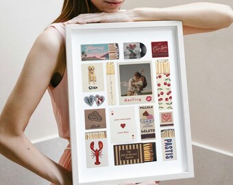 Custom Matchbook Wall Art from Photo Personalized Retro Couple Print Anniversary Gift Digital Download