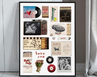 Personalized Matchbook Anniversary Print Custom Couple Portrait Digital Download Romantic Bedroom Decor