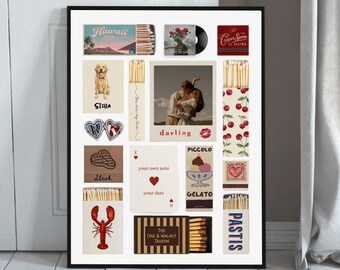 Custom Matchbook Poster Anniversary Gift Romantic Personalized Matchbox Wall Art Digital Download for Couples