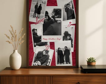 Personalized Photo Collage Print Custom Memory Wall Art Romantic Gift for Him Husband Boyfriend Anniversary Digital Download