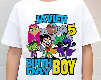 Custom Teen Titan Go Birthday Shirt - Personalized Name and Age T-Shirt, Birthday Gift