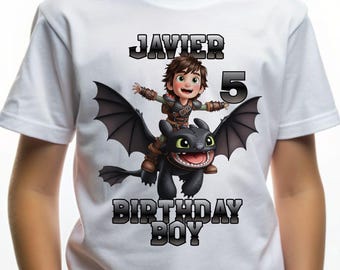 Custom Dragon Birthday Shirt, Personalized Night Fury Toothless Rider Tee