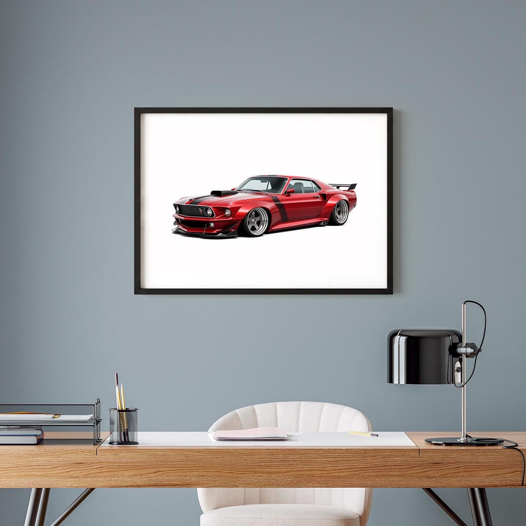 Ford Mustang Fastback 1968 Poster – Classic Muscle Car Wall Art Print ...