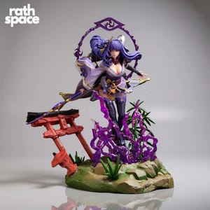 Raiden Shogun Diorama STL 3D Model | Electro Archon Anime Statue (Digital Download)