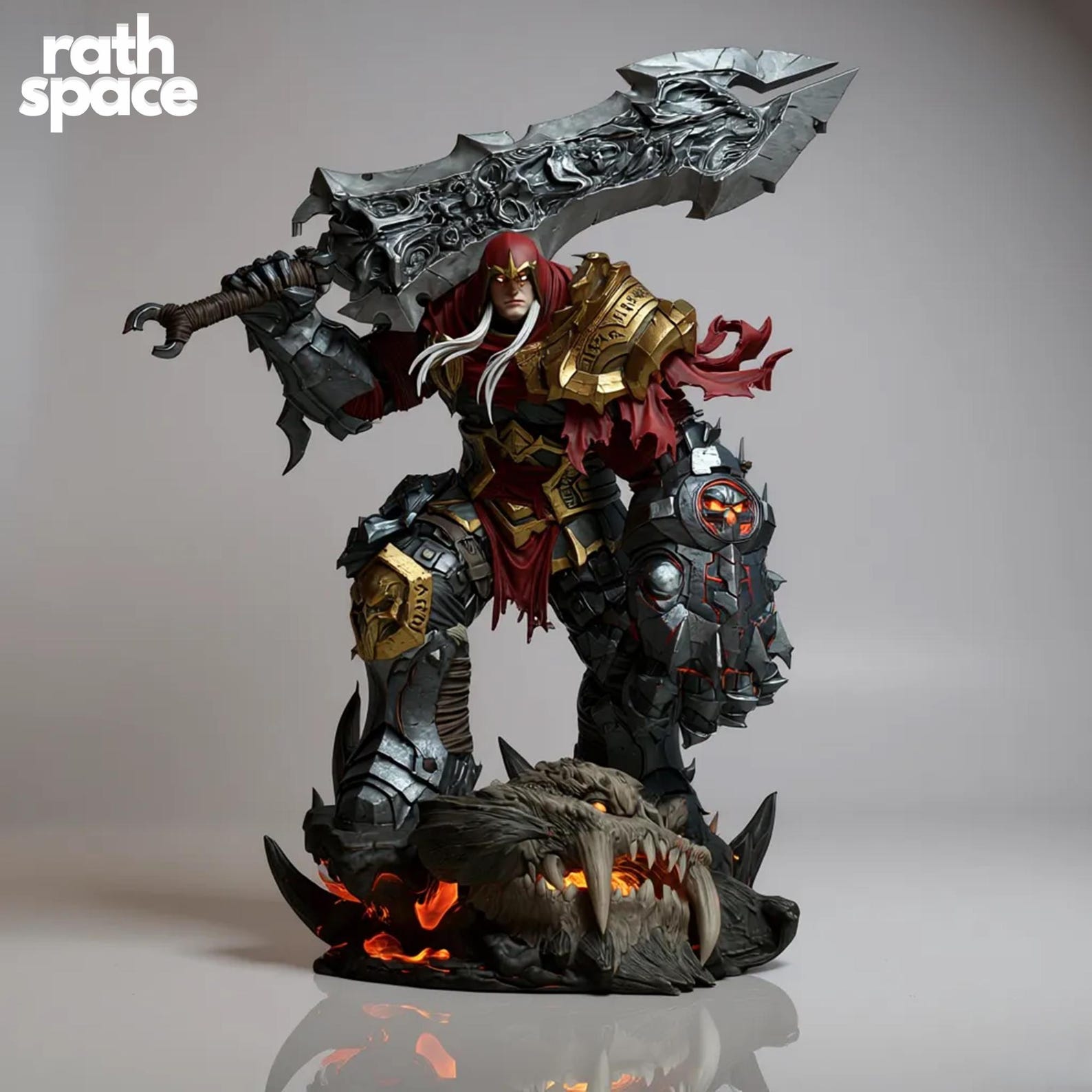 War Darksiders STL 3D Model | Fullsize + Bust | Pre-supported LYS ...