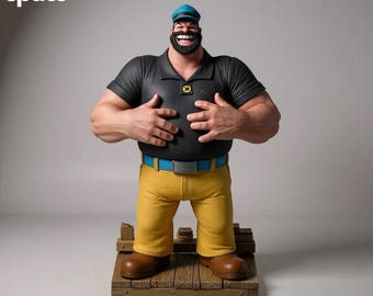 Bluto 3D Print Model | Popeye Rival Statue & Bust (Digital Download)
