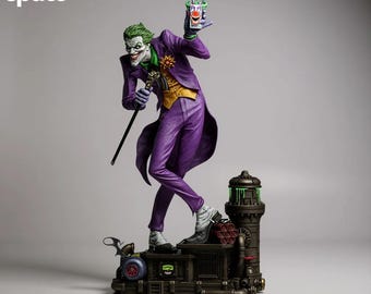 Estatua de payaso carmesí villano STL escala 1/6 / inspirada en cómics / 383 mm de altura / Separados y fusionados / Archivos precompatibles
