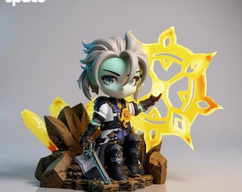 Albedo Chibi STL 3D Model | Genshin Inspired Statue | Separated | Non-Supported | Resin Printable Collectible