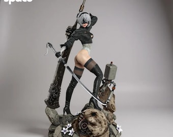 Modelo 3D STL da 2B de Nier Automata | Escala 1/6 | Peças Separadas | Estátua Altamente Detalhada | Base para Diorama | Download em STL