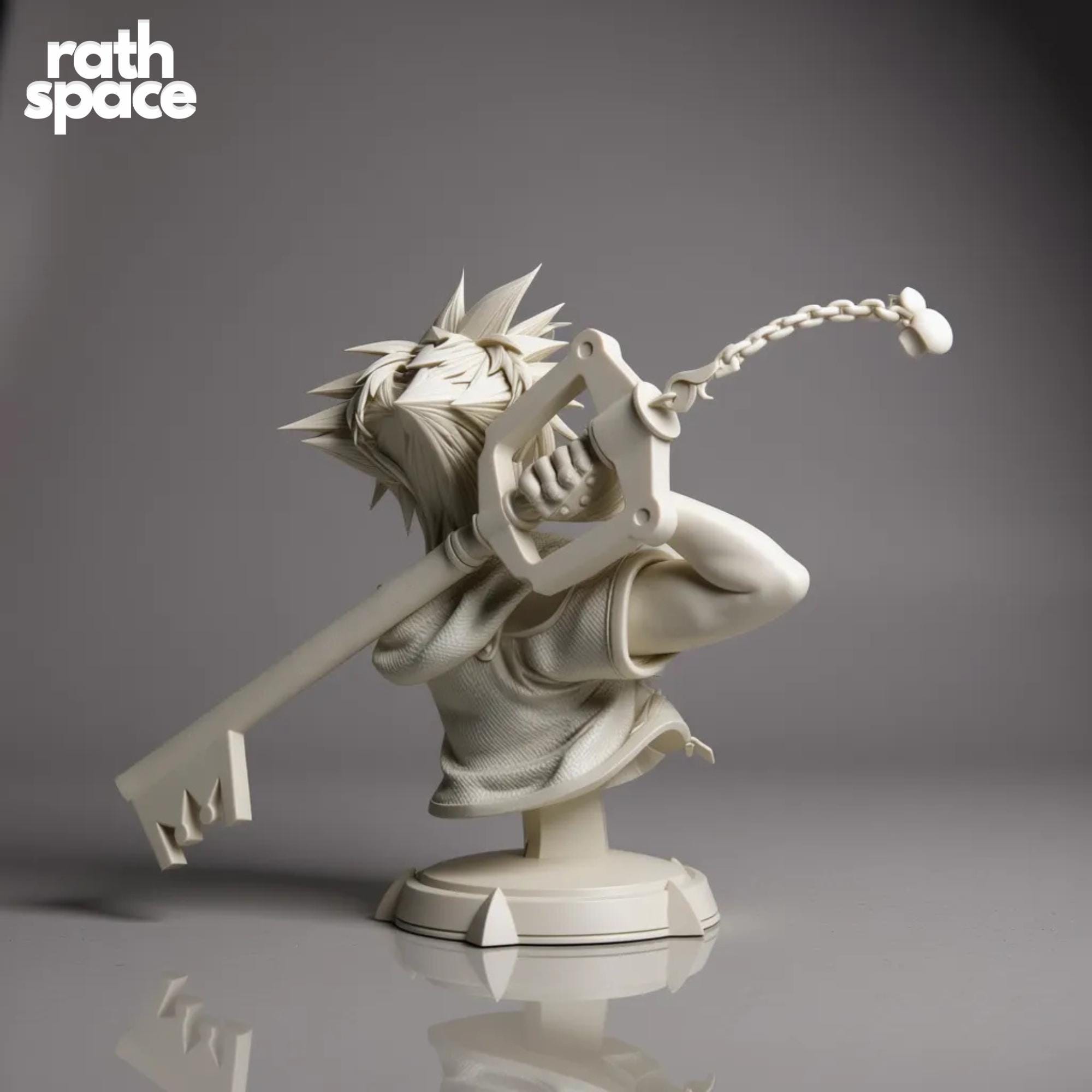 Sora Kingdom Hearts Statue STL | Fullsize & Bust 3D Print Model