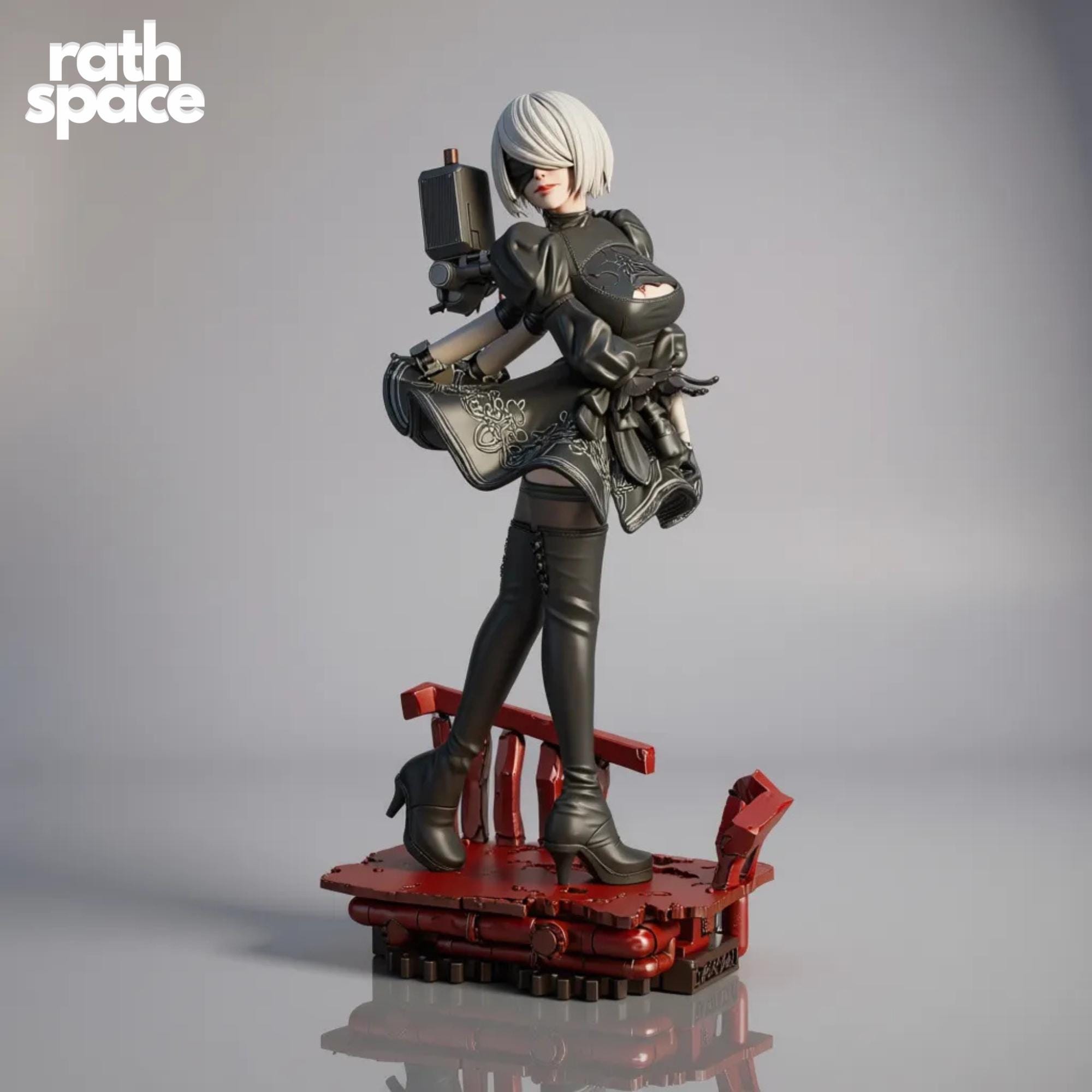 2B Nier Automata STL | 3-in-1 Statue, Bust, Keychain (pre-supported LYS ...