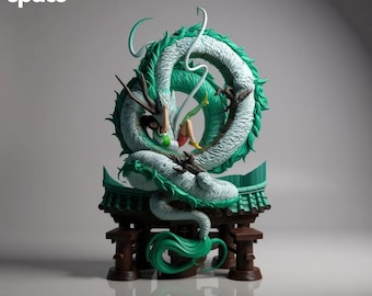 Estatua de Chihiro y Haku de El viaje de Chihiro (modelo STL/impresión 3D de anime) (archivos no compatibles)