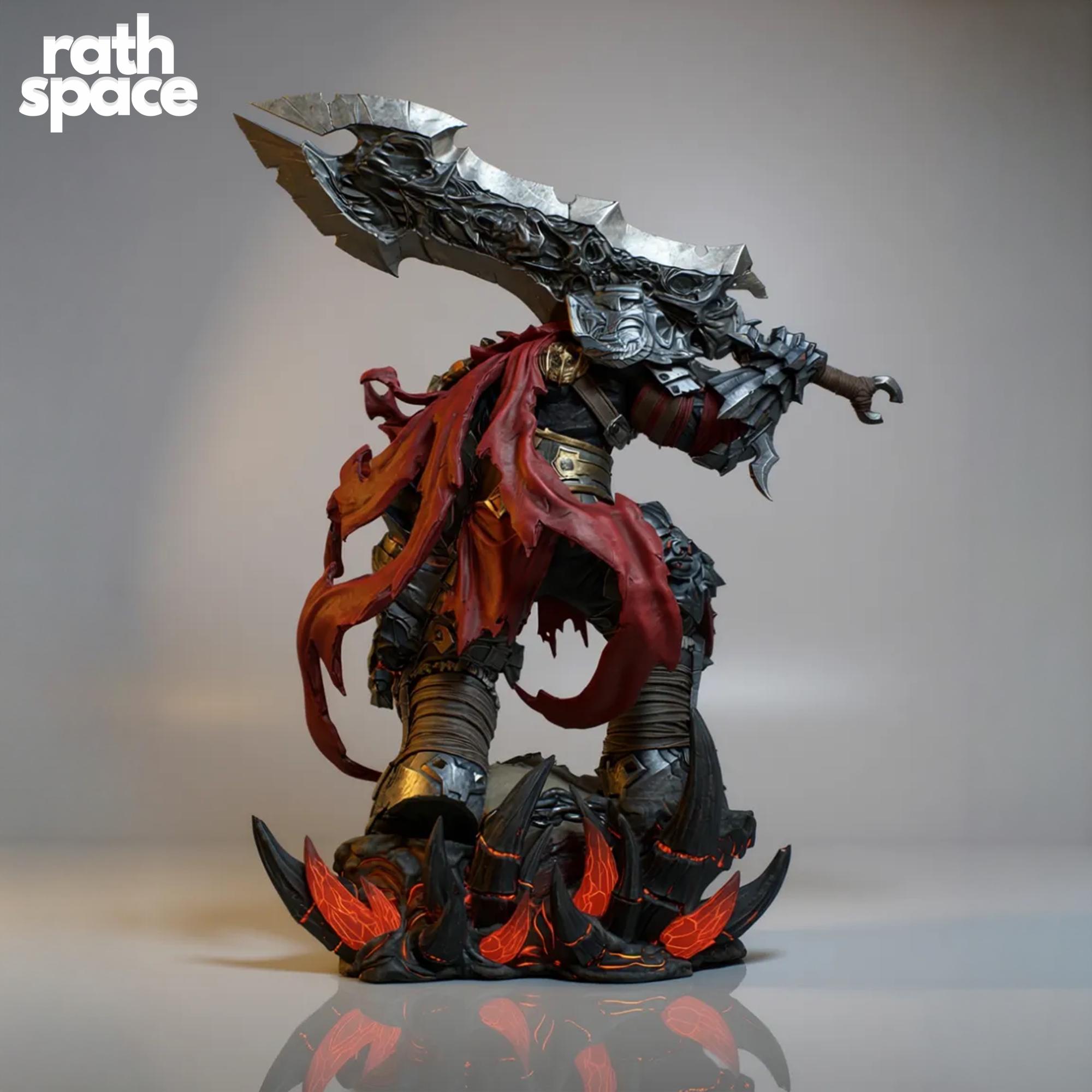War Darksiders STL 3D Model | Fullsize + Bust | Pre-supported LYS ...