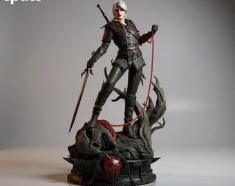 Ciri The Witcher STL 1/6 Scale | Fantasy Warrior Statue | 409mm Height | Separated & Merged | Pre-Supported Files