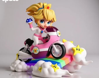Princess Peach Mario Kart Chibi 3D Model | Rainbow Road Statue (STL, LYS)