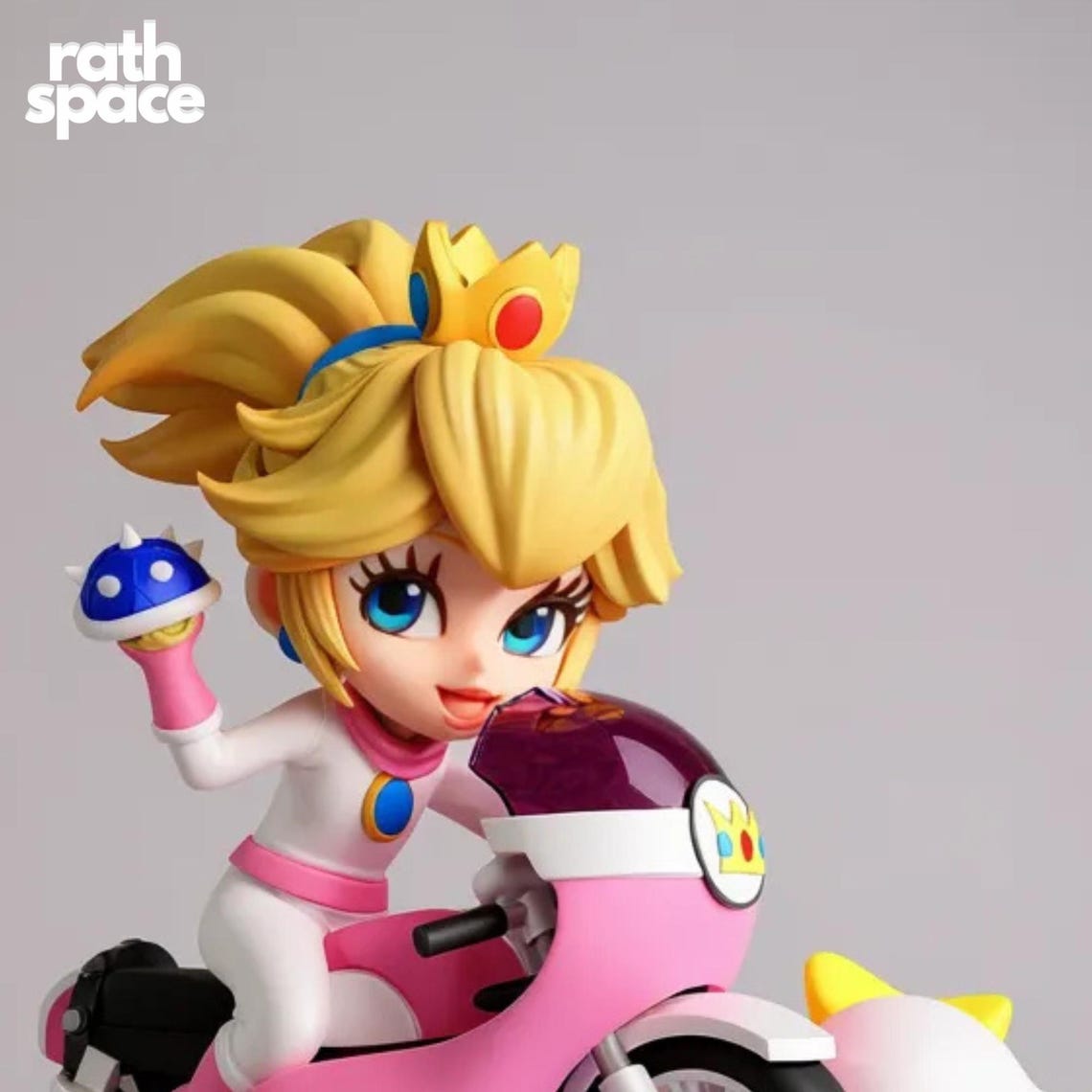 Princess Peach Mario Kart Chibi 3D Model | Rainbow Road Statue (STL ...