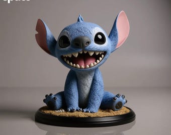 Stitch Sculpture STL 1:6 Scale | Digital 3D Print Model | One Piece & Separated | Non-Supported File