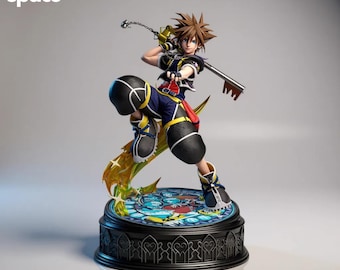 Estátua do Sora de Kingdom Hearts em STL | Modelo para impressão 3D em tamanho real e busto (Download digital)