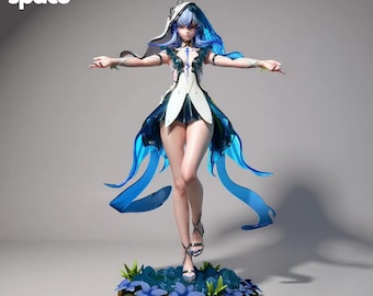 Shorekeeper STL 3D-modell | Wuthering Waves Divine Healer-staty (digital nedladdning)
