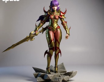 Esil Radiru Solo Leveling STL 3D Modell | Dämon Edle Figur | Vorgestanzt | Abgetrennte Teile | Golden Armour Statue 3D Druckdatei