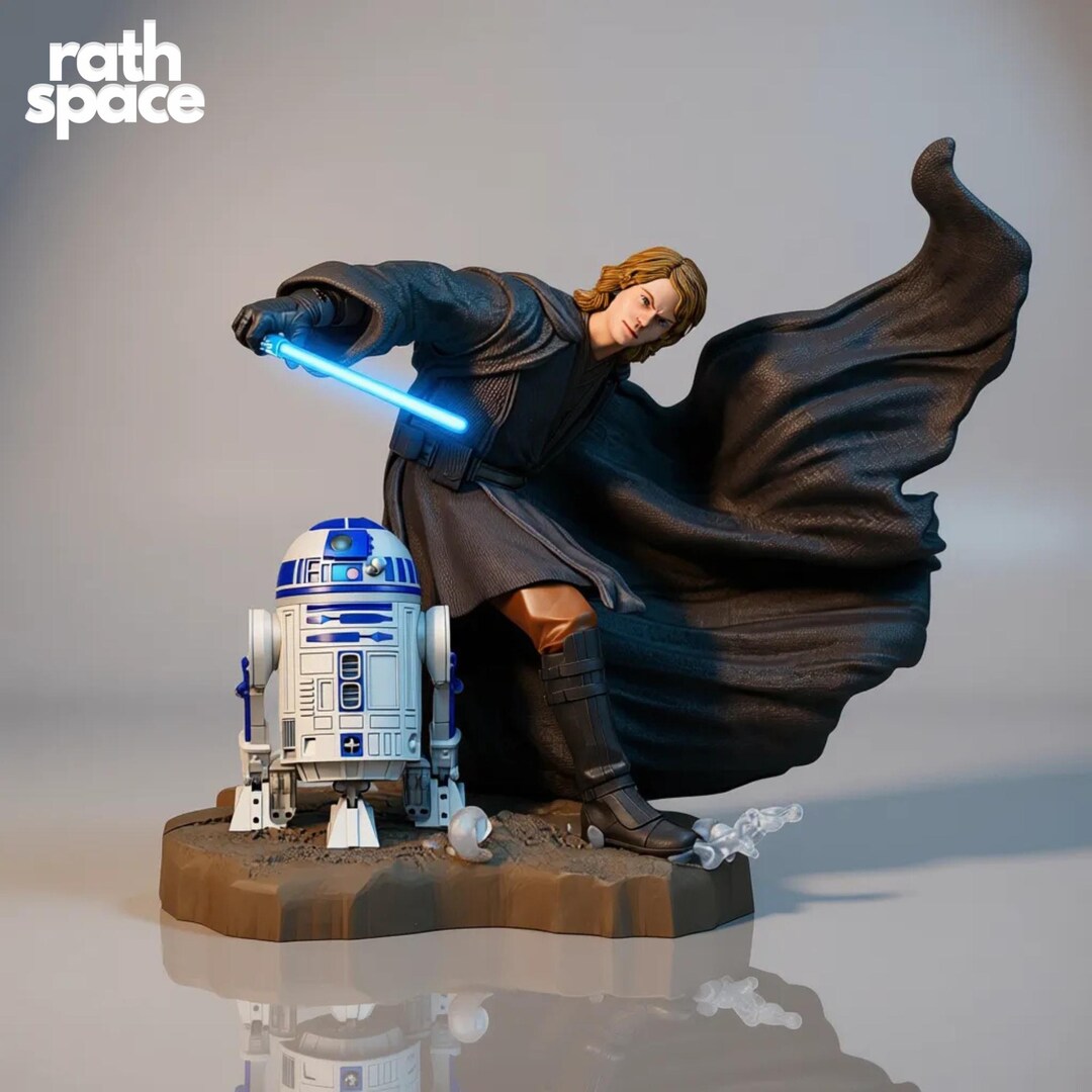 Anakin Skywalker & R2-D2 Star Wars STL 3D Model | 3-in-1 Bundle (statue ...