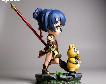 Xiangling Chibi STL 3Dモデル | Genshin風彫像 | 分離型 | サポートあり・なし | STL + LYSファイル