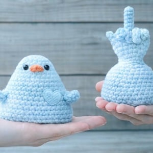 Haakpatroon voor een omdraaiende vogel, ruwe hand, PDF-patroon, eenvoudig tapijtpatroon