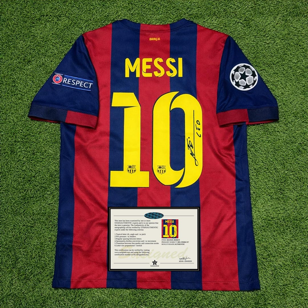 Messi Retro Messi Barcelona 2014/15 Retro Jersey | Printed Signature Football Shirt ...