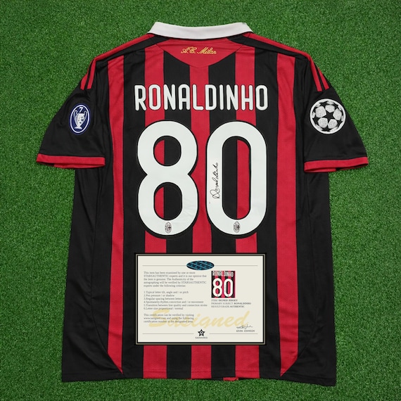 Ronaldinho AC Milan 2009/10 Retro Jersey With Signature | Classic
