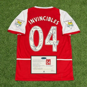 Arsenal Invincibles 2002–04 Home Retro Jersey Team Signed Shirt with COA