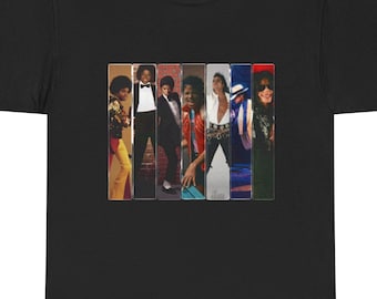 Koszulka z Michaelem Jacksonem, koszulka z kolażem Króla Popu, koszulka z muzyką MJ, prezent retro z Michaelem Jacksonem, koszulka z grafiką w stylu koncertowym w stylu vintage