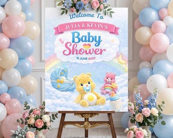 Care bears Baby Shower Welcome Sign Template
