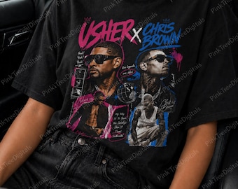 Usher Chris Brown Tour Tee | R&B Tour T-shirt, Raymond x Brown |Unisex, Updated Shows | Two Legends One Vibe Shirt