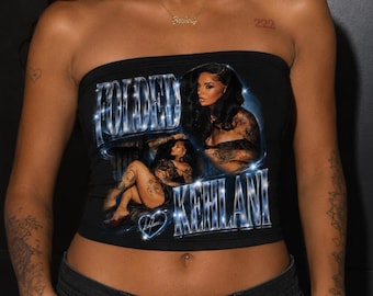 Midnight Muse Kehlani Tube Top | Vintage Y2K Graphic Bandeau Top | RnB Concert Outfit | Streetwear Crop Top | Festival & Tour Fan Apparel