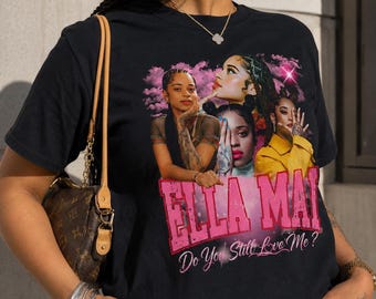 Ella Mai Shirt, Pink Cloud RnB Dream Graphic Tee, Do You Still Love Me Shirt, R&B Music T-Shirt, 90s Airbrush Style Concert Tee