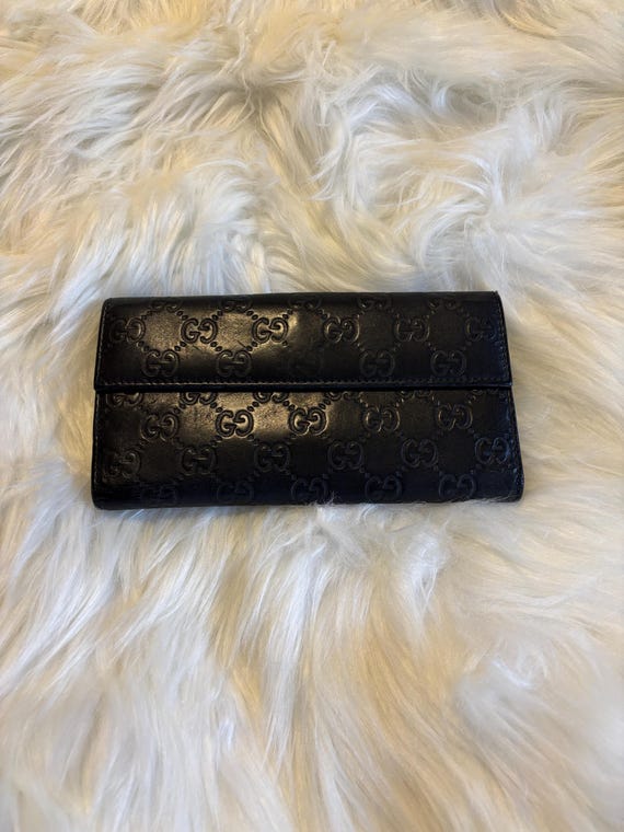 Authentic Gucci Black Embossed Monogram Wallet - image 1