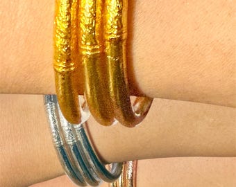Authentische buddhistische Mantra-Armreifen, 3er-Set