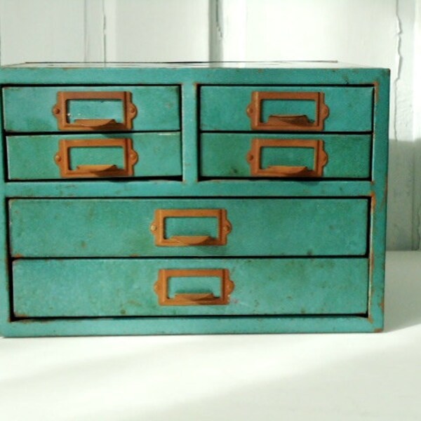 Totally Retro Teal Desktop Small Tool Chest