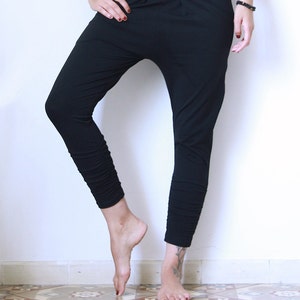 Black Joggers, Yoga pants, Drop Crotch Pants, Loose Pants, Sweat pants, Women Joggers image 3