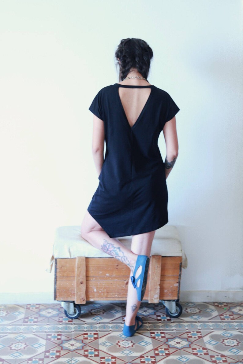 White T Shirt Dress Women White Dress Asymmetrical Dress Etsy