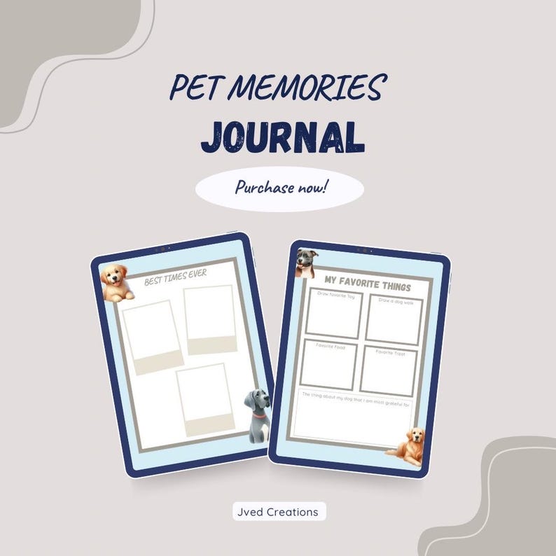Pet Journal Example Dog Memories Journal Printable - Etsy