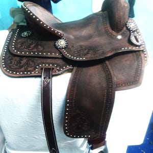 100% Genuine Leather Western Barrel Racing Saddle For Horse All Size Available Ranch Saddle